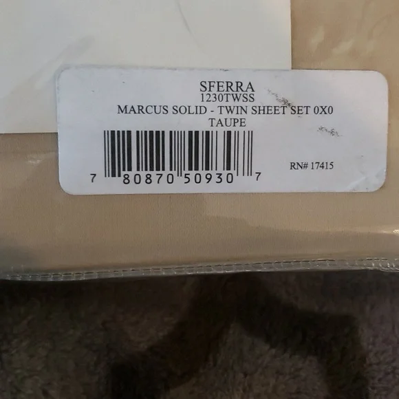 New The Marcus x Sferra Taupe Twin, Sateen Sheet Set. - Picture 3 of 4